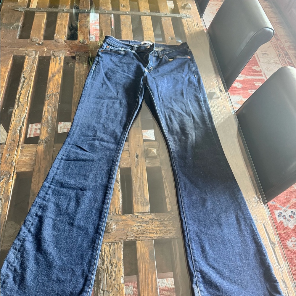 Re/Done Dark Blue Baby Boot Jeans